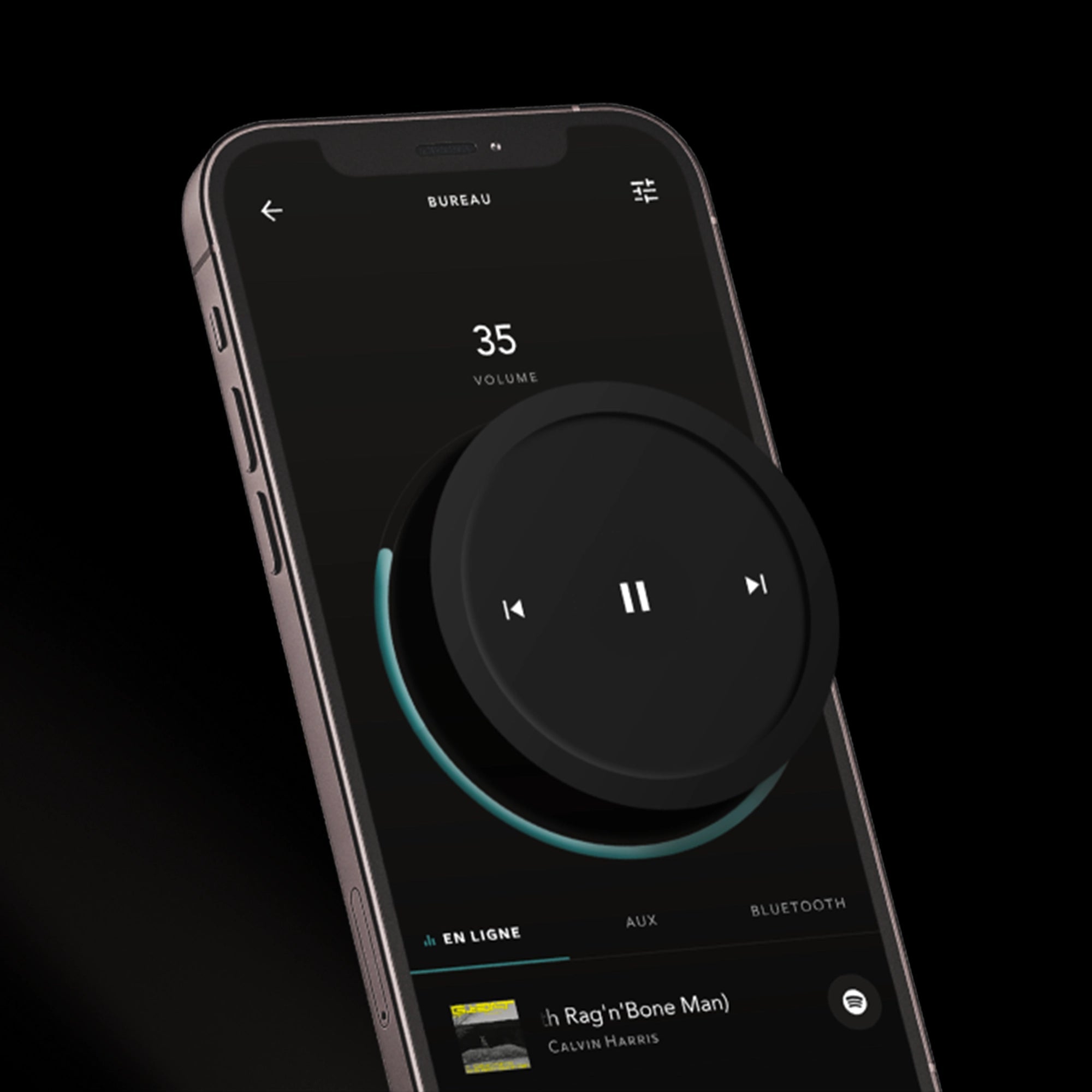 Aplicação Devialet num smartphone