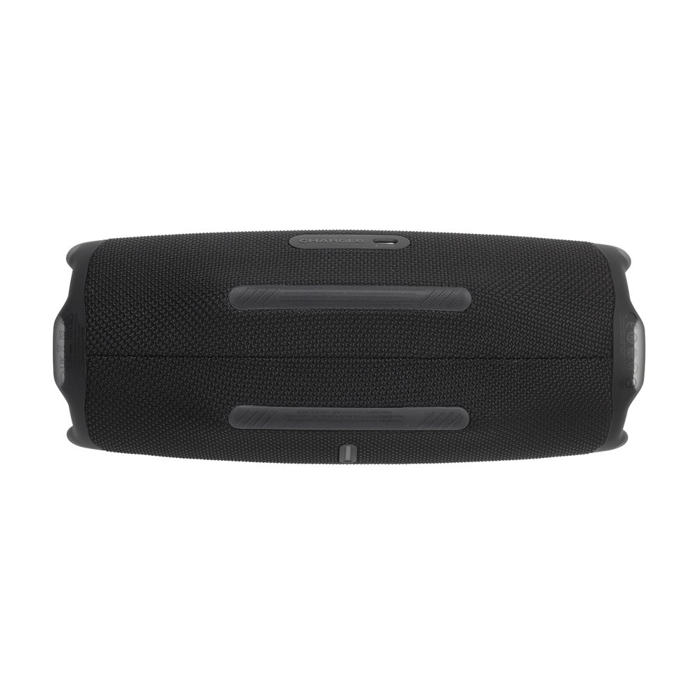 JBL Charge 6 – Schwarz, schräge Vorderansicht