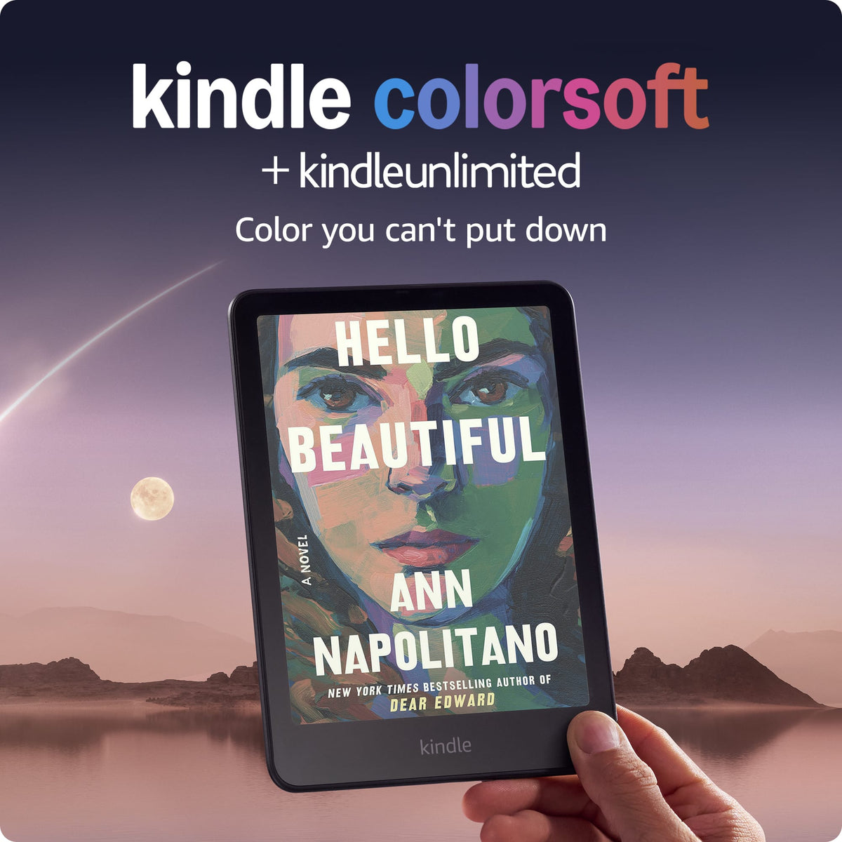 gallery-04-reading | Kindle Colorsoft Signature Edition 32 GB – Leseszene mit Buchcover (Produktabbildung)