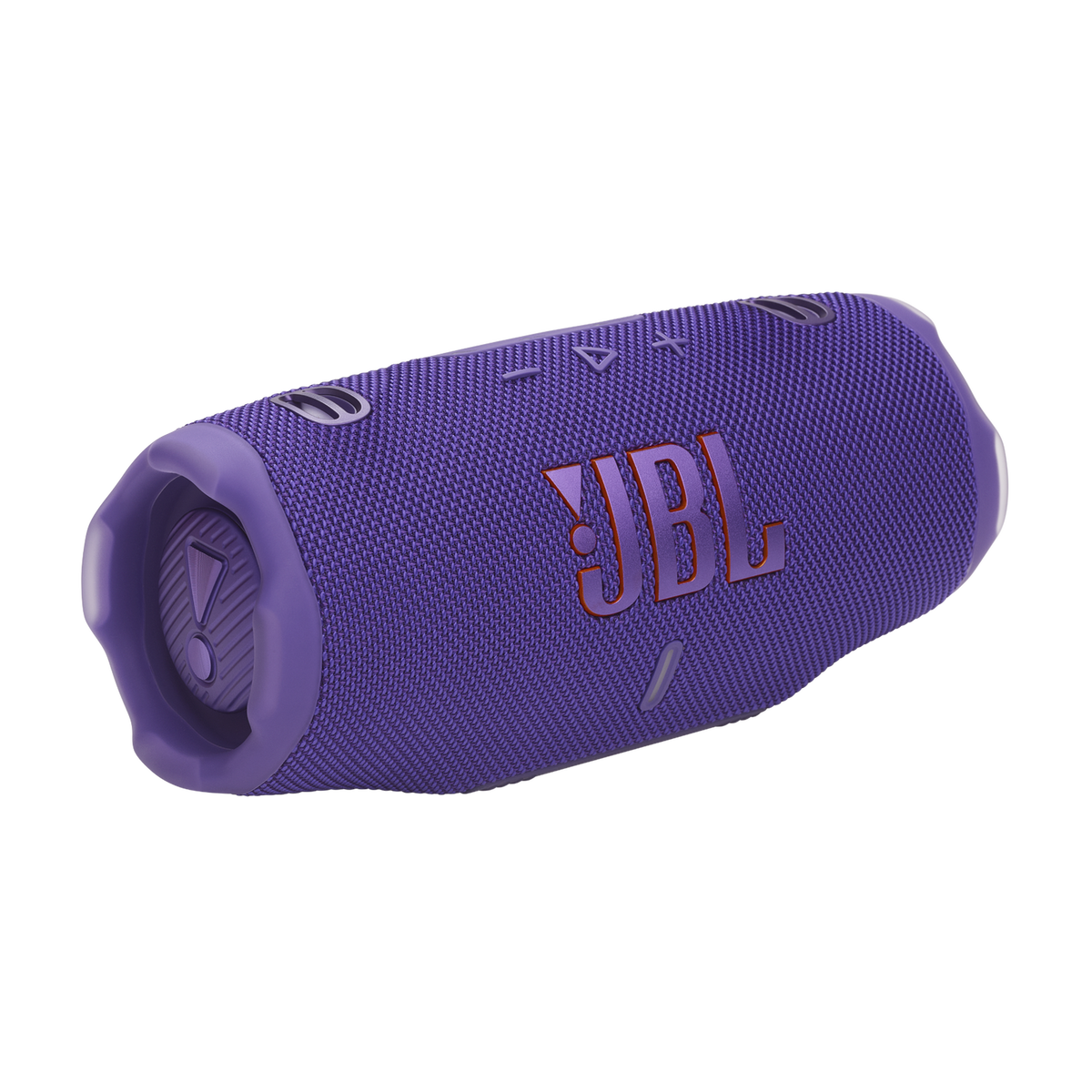 JBL Charge 6 in Violett, schräge Vorderansicht