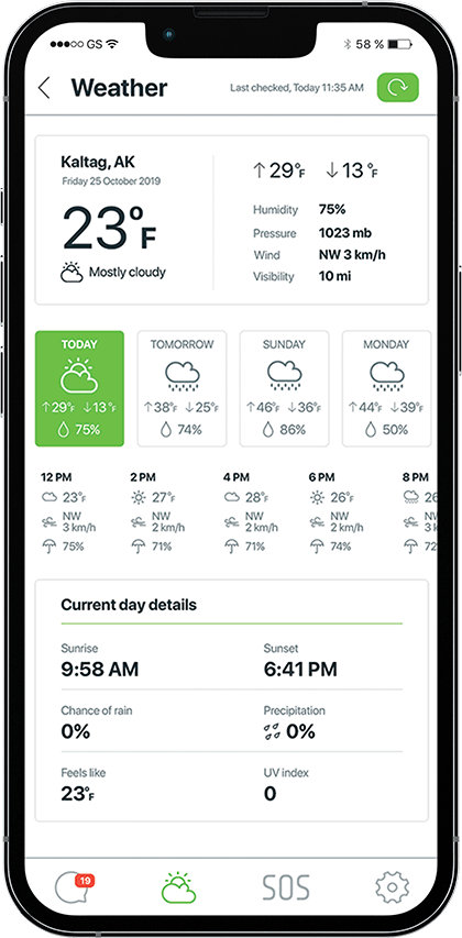 
Präzise Wettervorhersagen auf Abruf in der App